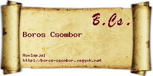 Boros Csombor névjegykártya
